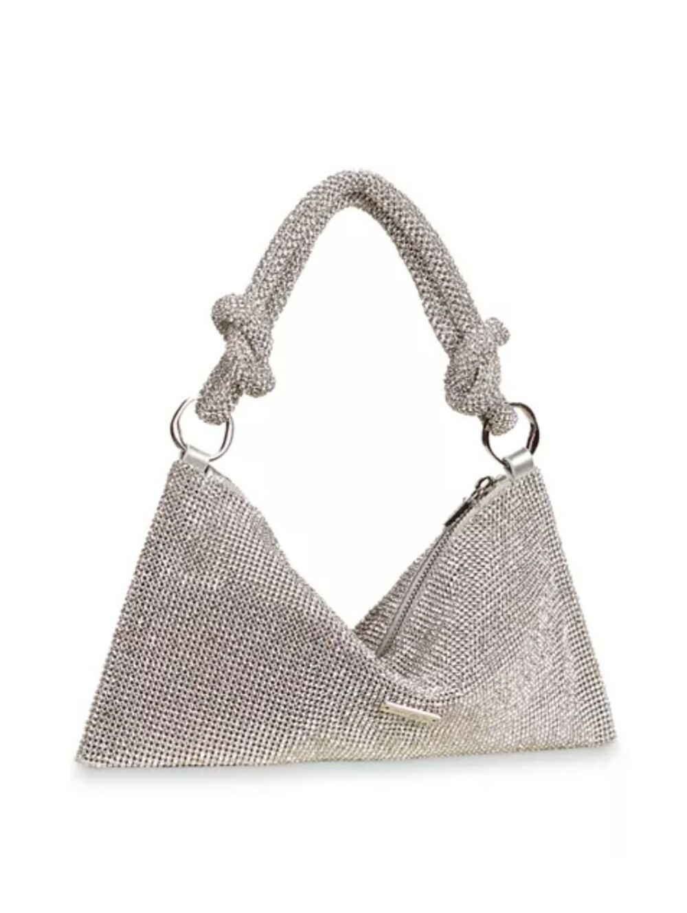 Cult Gaia Hera Nano Rhinestone Shoulder Bag, Silver/Clear